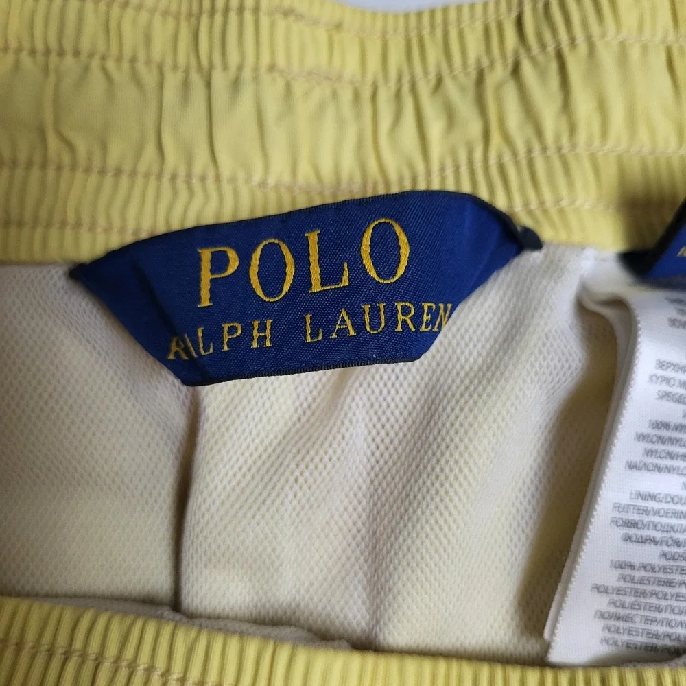 Polo Ralph Lauren Mens XL‎ Yellow Swim Trunks Mesh Lined Drawstring Pockets